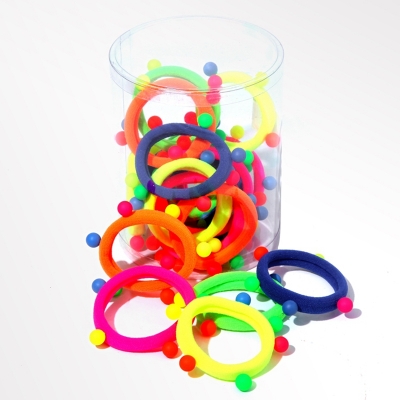 High-elastic towel hair ring of round beads, sharp corners and stars for children